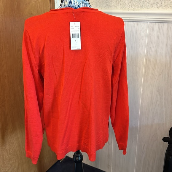 Tint & Shadow Soild V-Neck Lurex Pullover Sweater. Size LP. NWT. - Picture 4 of 6